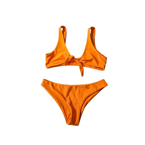 Unknown Other - Orange two piece bikini, size small